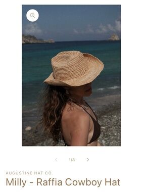 Augustine Hat Co- ‘Milly’ Woven Raffia Cowboy Hat in Natural Tan